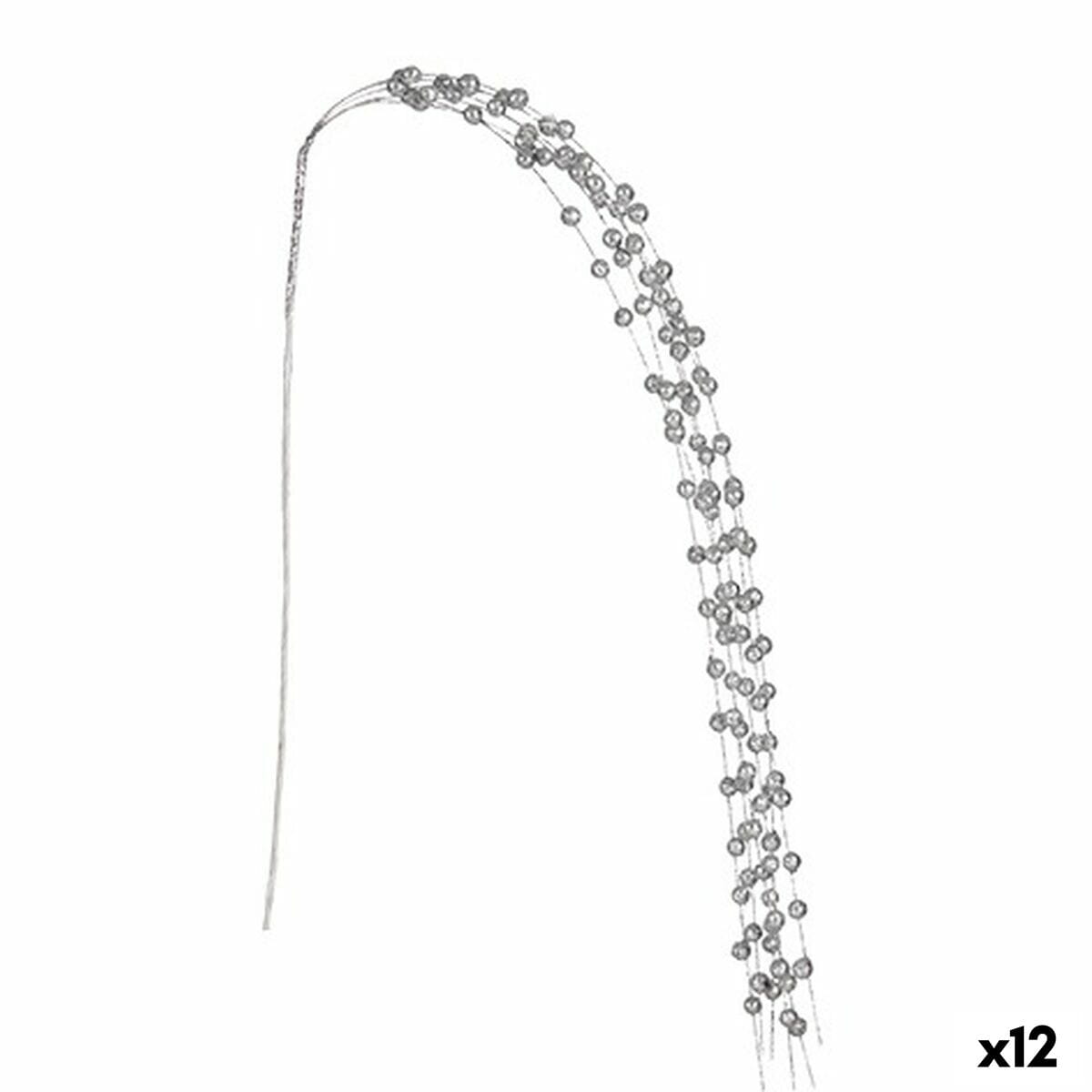 Rama Krist+ Plateado Bolas 140 cm (12 Unidades)