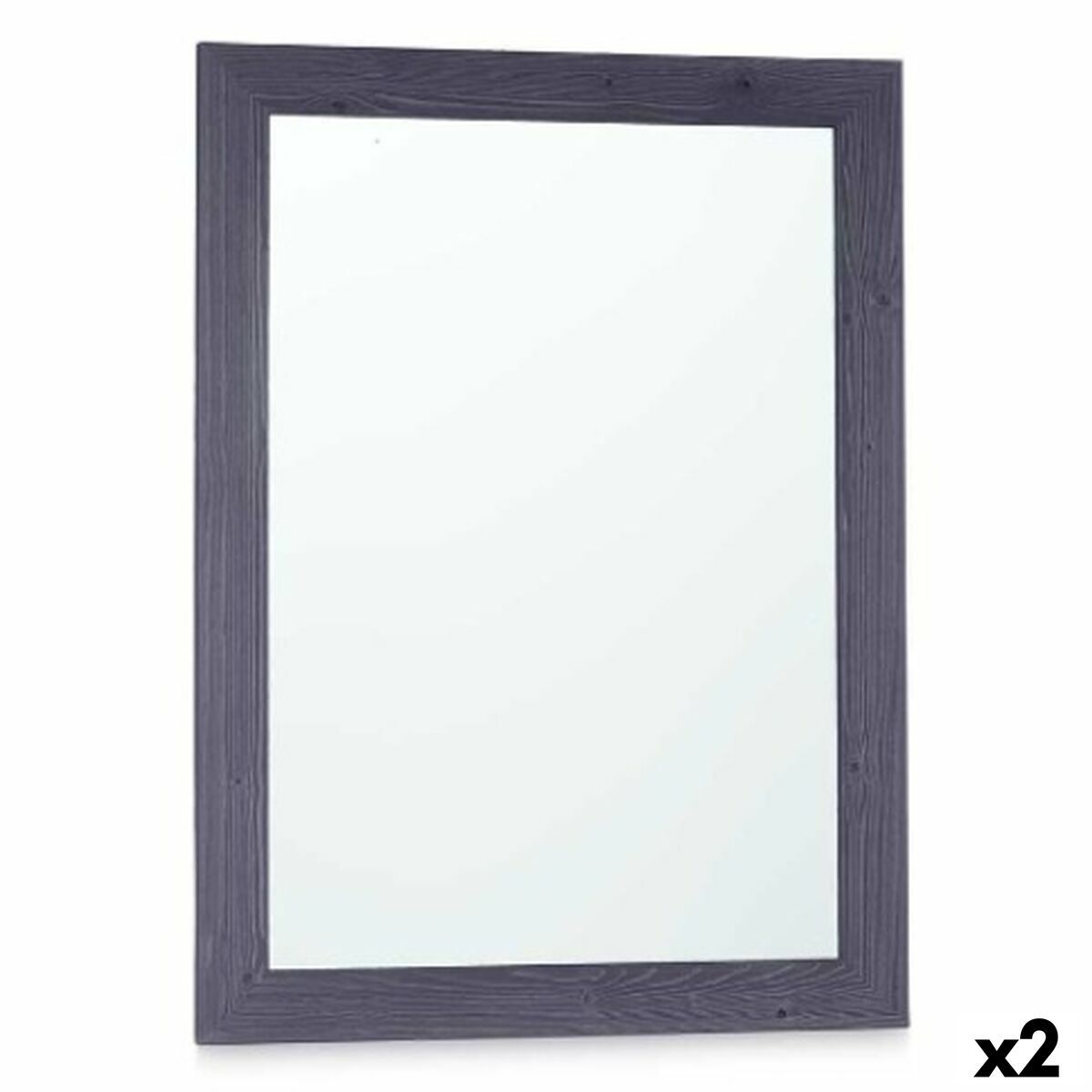 Espejo de pared Gift Decor Azul 60 x 80 cm 60,4 x 80,4 x 2 cm Madera MDF Rectangular (2 Unidades)