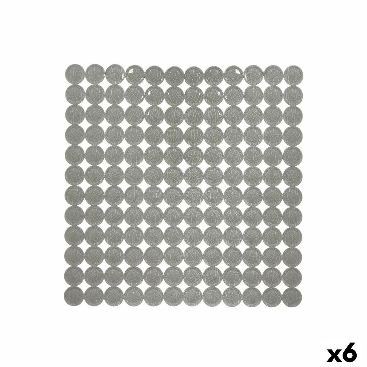 Alfombrilla Antideslizante para Ducha Berilo Gris PVC 54 x 54 x 1 cm 6 x 55 x 6 cm (6 Unidades)