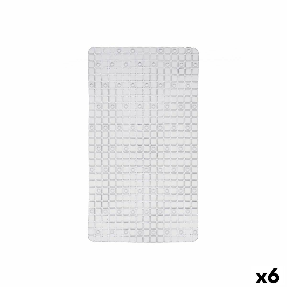Alfombrilla Antideslizante para Ducha Berilo Transparente PVC 6 x 38 x 6 cm 67,7 x 38,5 x 0,7 cm 38,6 x 45 x 6 cm Cuadros (6 Uni