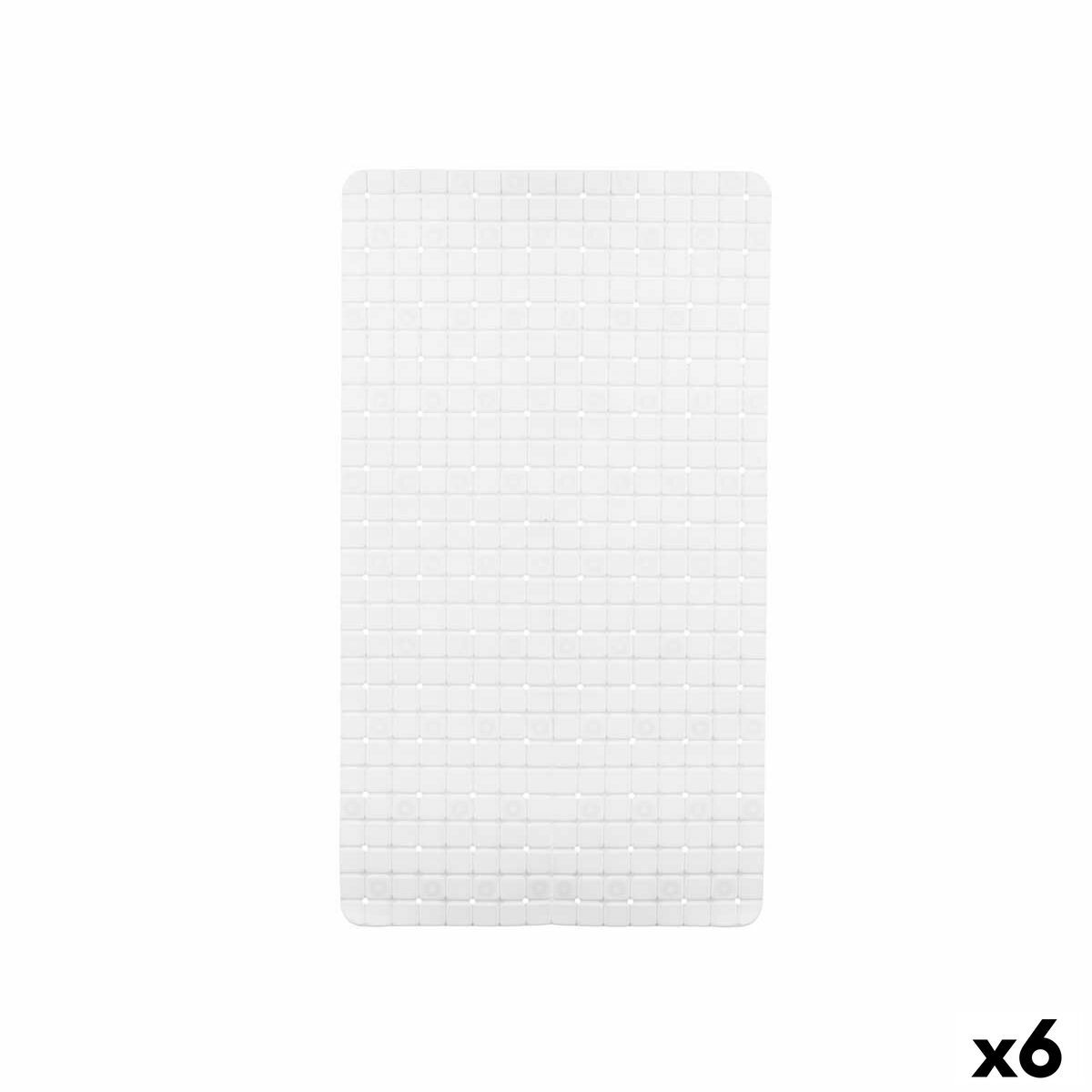 Alfombrilla Antideslizante para Ducha Berilo Blanco PVC 6 x 38 x 6 cm 67,7 x 38,5 x 0,7 cm Cuadros (6 Unidades)