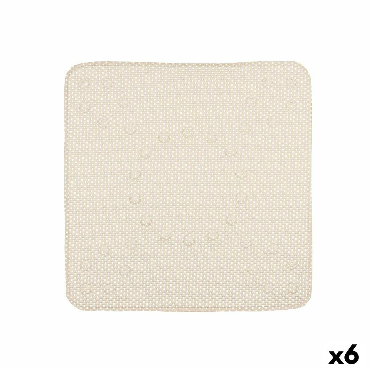 Alfombrilla Antideslizante para Ducha Berilo Beige PVC 53 x 52,5 x 1 cm (6 Unidades)