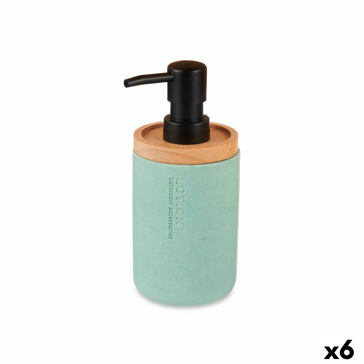 Dispensador de Jabón Berilo Menta Madera Resina Plástico 9,5 x 18,5 x 7,8 cm (6 Unidades)