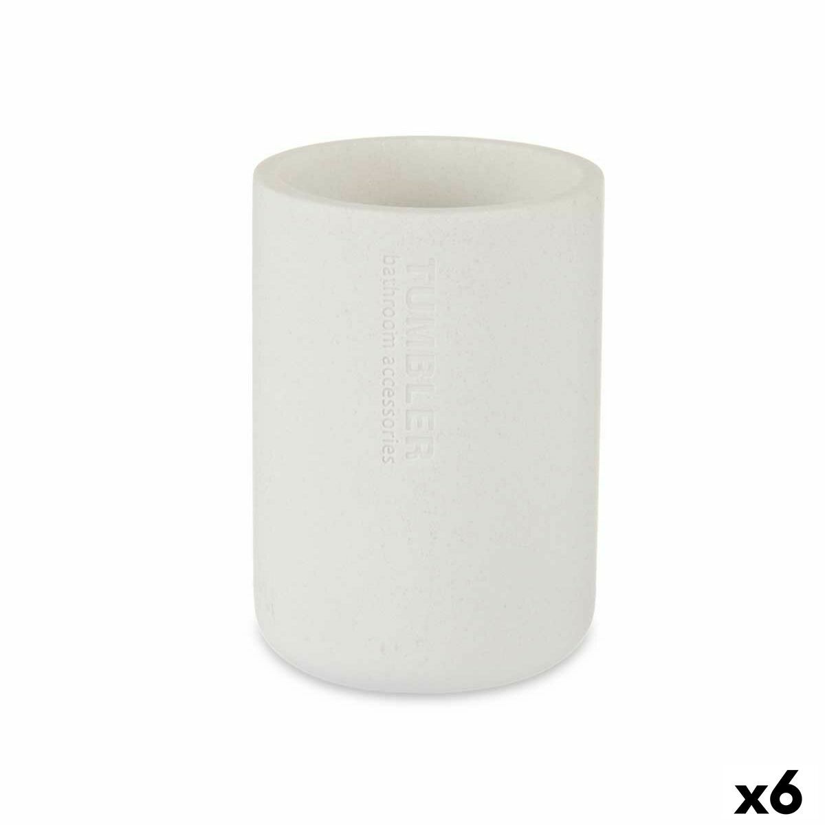 Portacepillos de Dientes Berilo Blanco Resina 7,8 x 10,5 x 7,8 cm (6 Unidades)