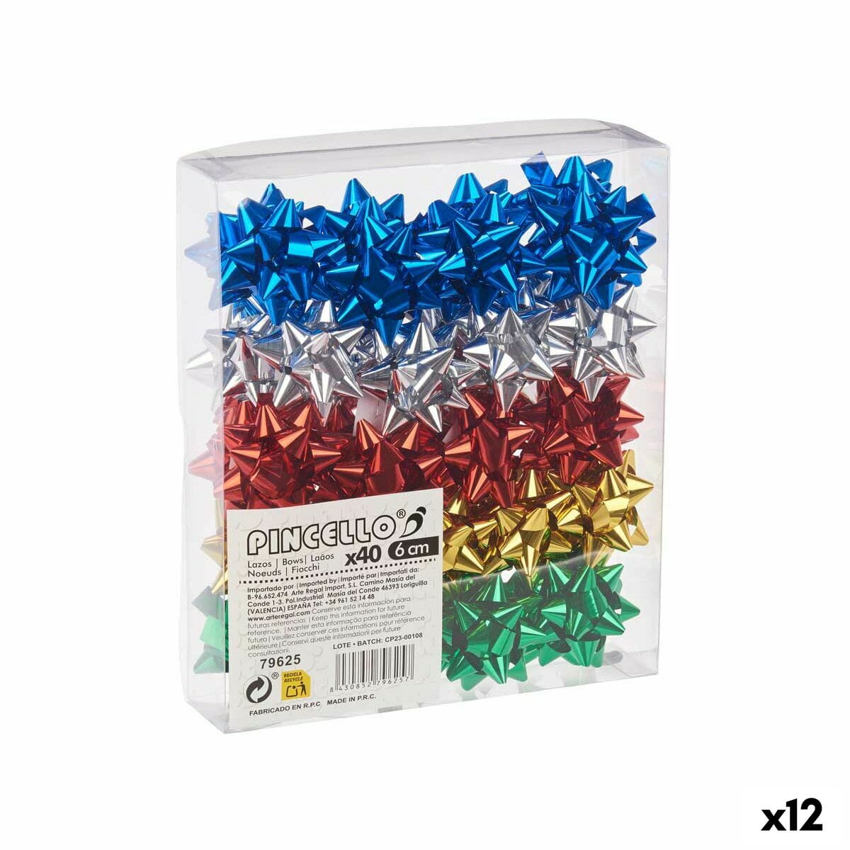 Lazos Pincello PVC 5 x 3,5 x 5 cm Brillo Multicolor (12 Unidades)