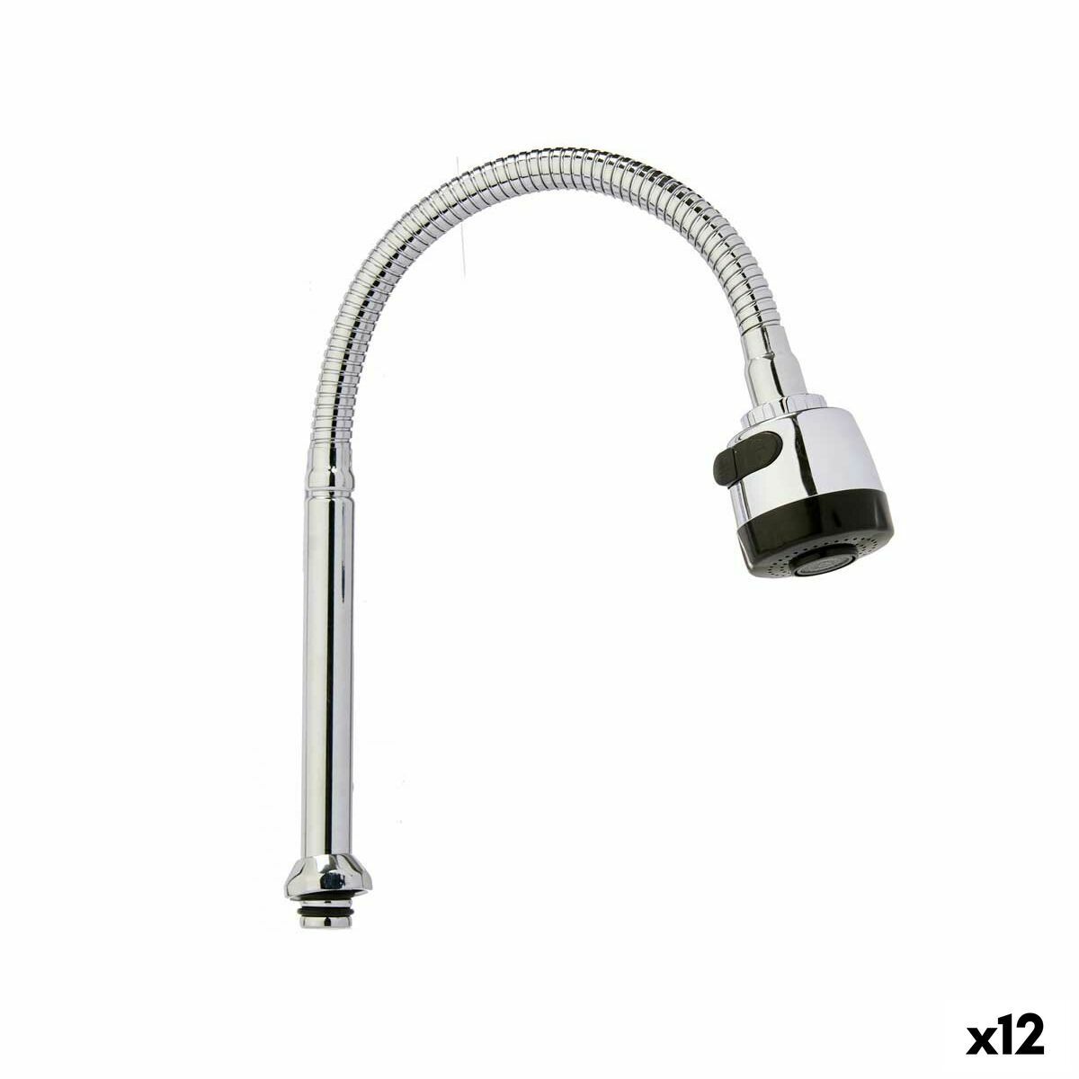 Grifo para Cocina Kinvara Negro Plateado Goma Metal Plástico Extensible Multifunción (12 Unidades)