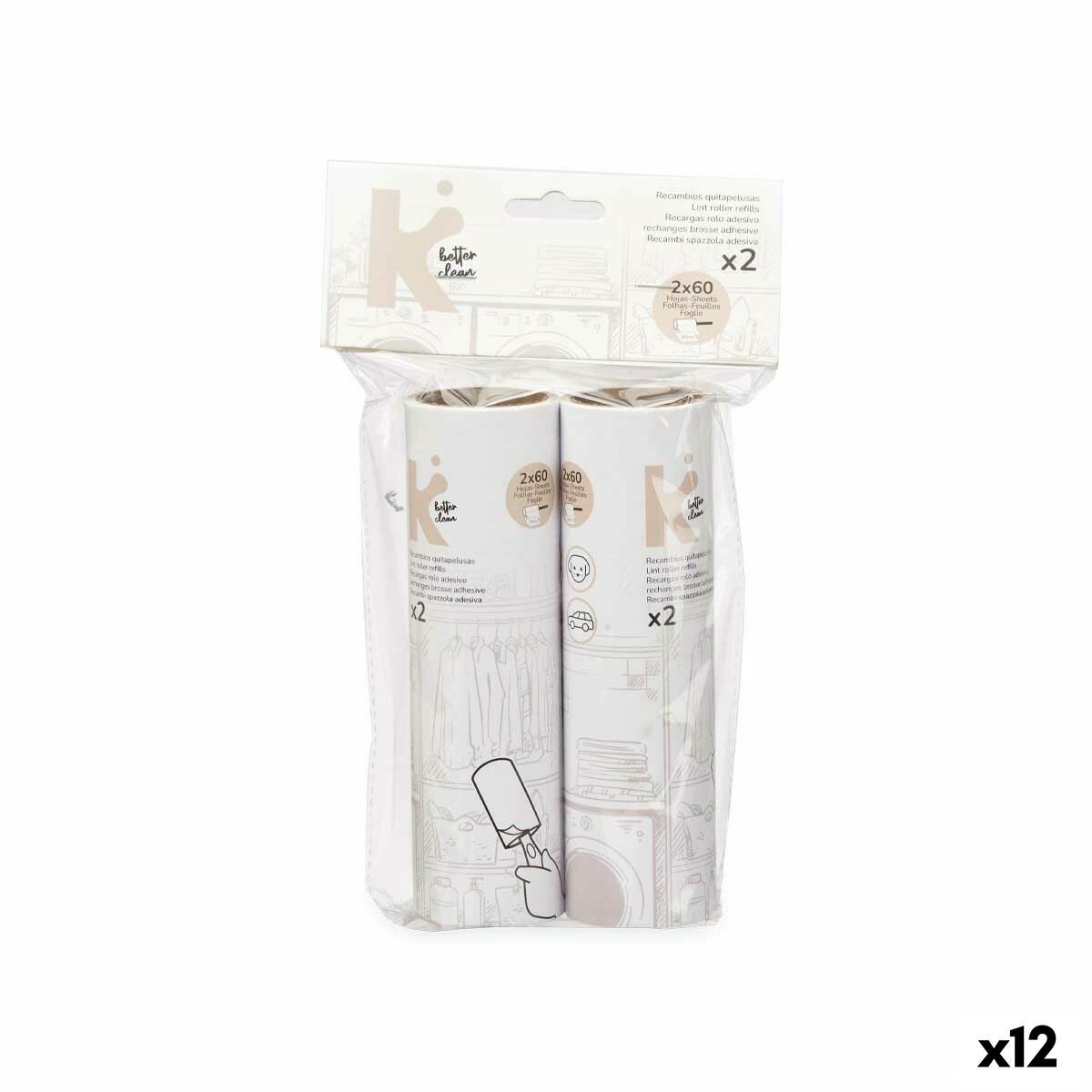 Quitapelusas Blanco 16 cm 14 x 23 x 4,5 cm Recambio (12 Unidades)