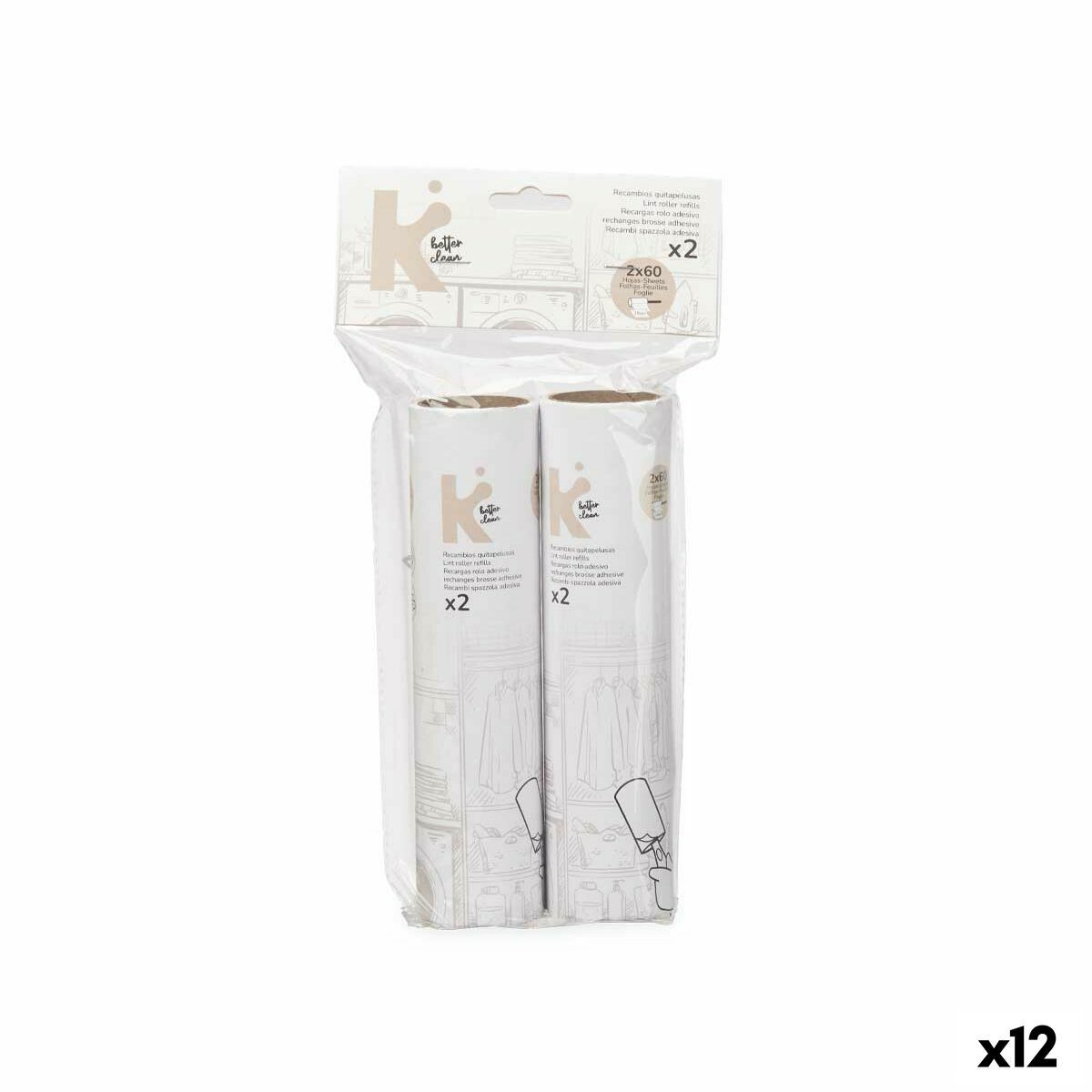 Quitapelusas Blanco 19 cm 14 x 27 x 4,5 cm Recambio (12 Unidades)