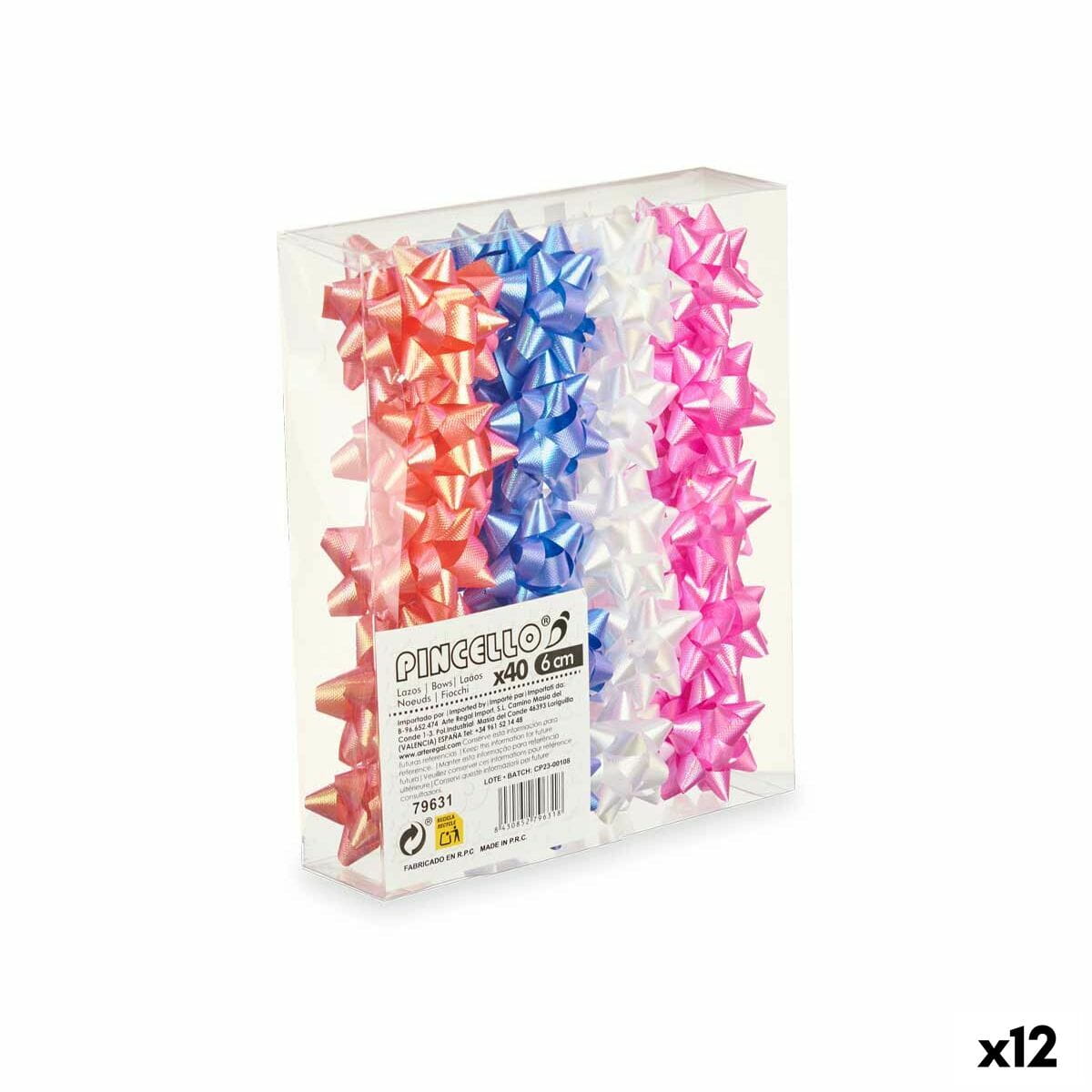 Lazos Pincello PVC 6 cm 21 x 24,5 x 5 cm Brillo Pastel (12 Unidades)