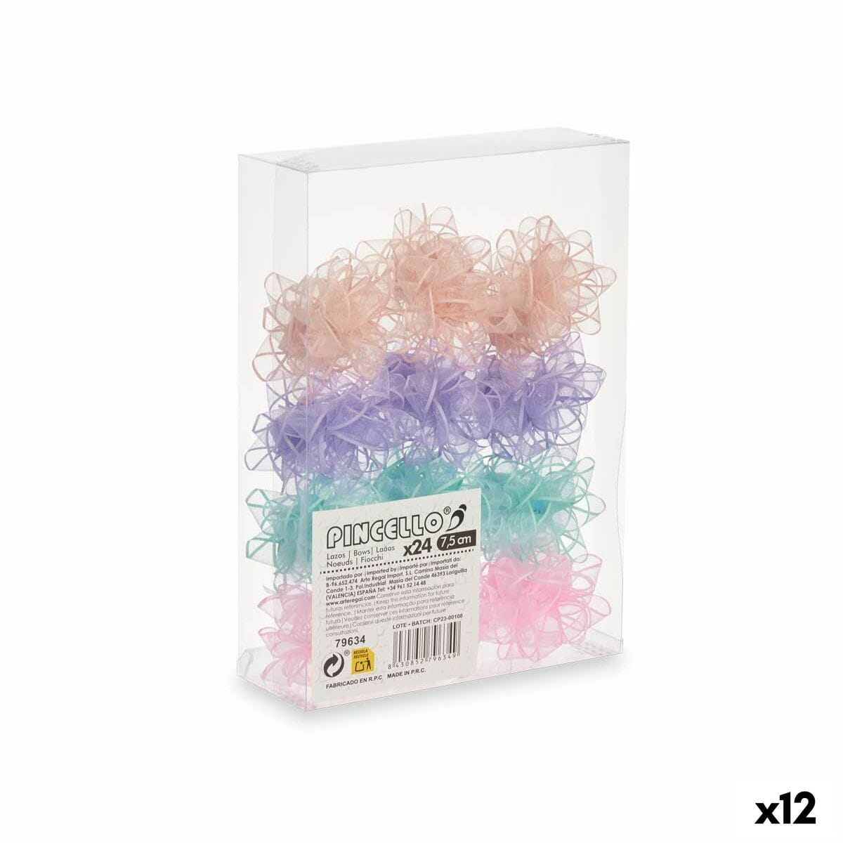 Lazos Pincello PVC 7,5 cm 19,5 x 27,5 x 7 cm Pastel (12 Unidades)