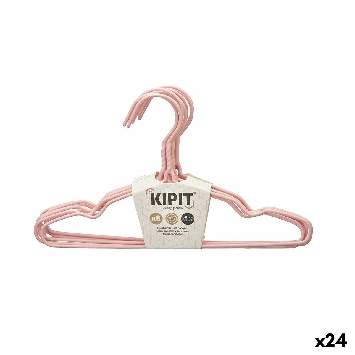 Juego de Perchas Kipit Azul Verde Rosa Metal Silicona Infantil 9,5 x 0,3 x 18 cm 29 x 18 x 2,9 cm (24 Unidades)