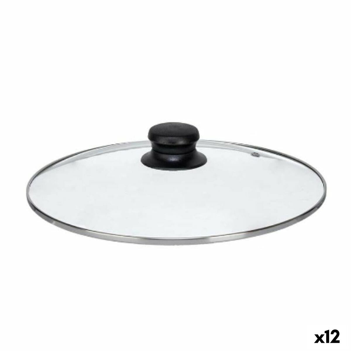 Tapa para Olla Kinvara Transparente Plateado Plata Metal Vidrio Acero Inoxidable Cristal Acero 26 cm 26,5 x 5 x 26,5 cm (12 Unid