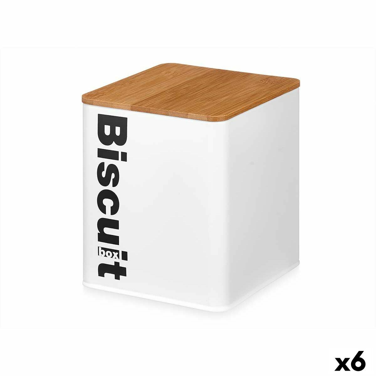 Caja para galletas y bollos Kinvara Blanco Metal 13,7 x 16,5 x 14 cm 14,4 x 16,5 x 14,4 cm (6 Unidades)