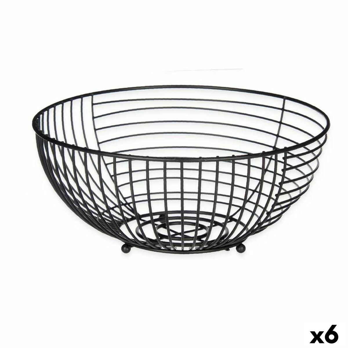 Frutero Kinvara Negro Metal 28 x 12 x 28 cm (6 Unidades)