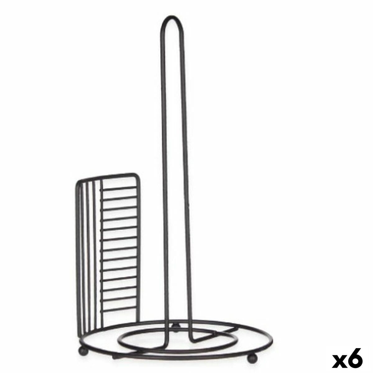 Portarrollo de Papel de Cocina Kinvara Negro Metal 18,5 x 31,5 x 18,5 cm 18,5 x 32,4 x 18,5 cm (6 Unidades)