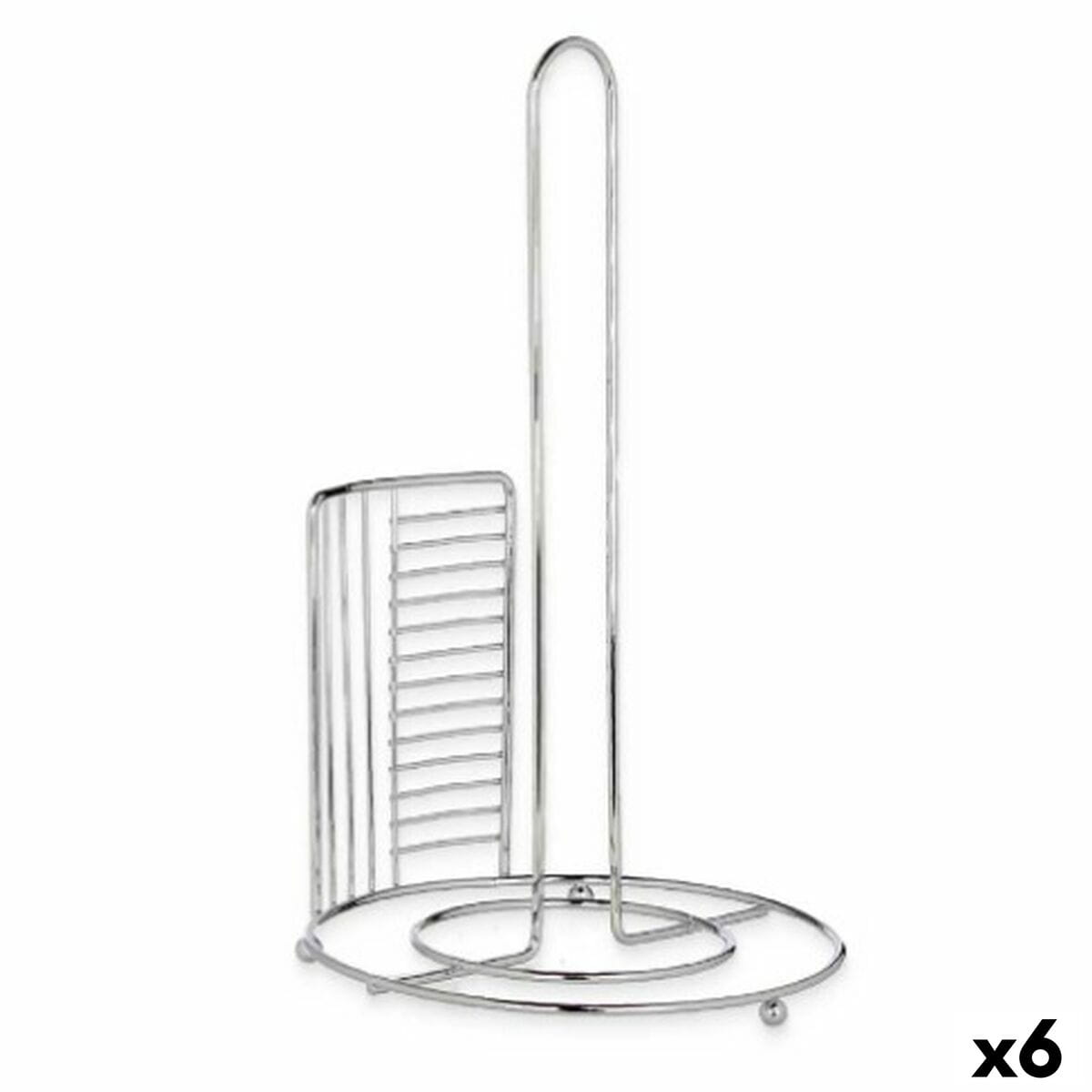 Portarrollo de Papel de Cocina Kinvara Plateado Plata Metal 18,5 x 31,5 x 18,5 cm 18,5 x 32,4 x 18,5 cm (6 Unidades)