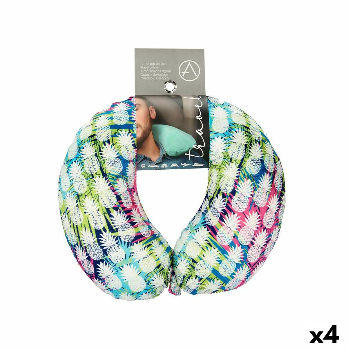 Cojín Cervical Estampado 31 x 10,5 x 27,4 cm (4 Unidades)