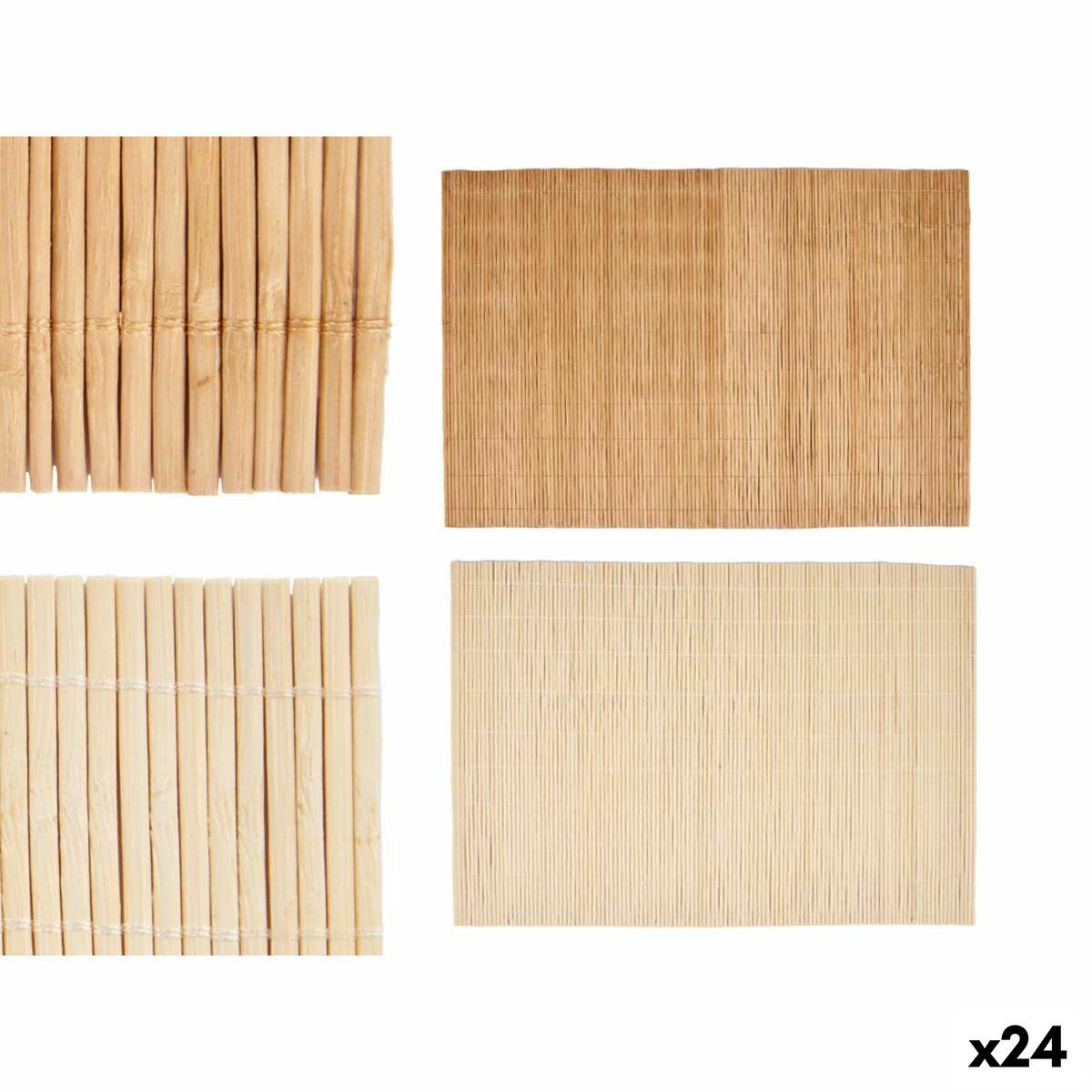 Salvamantel Kinvara Marrón Marrón claro Bambú 30 x 44 cm 3,5 x 30 x 3,5 cm (24 Unidades)