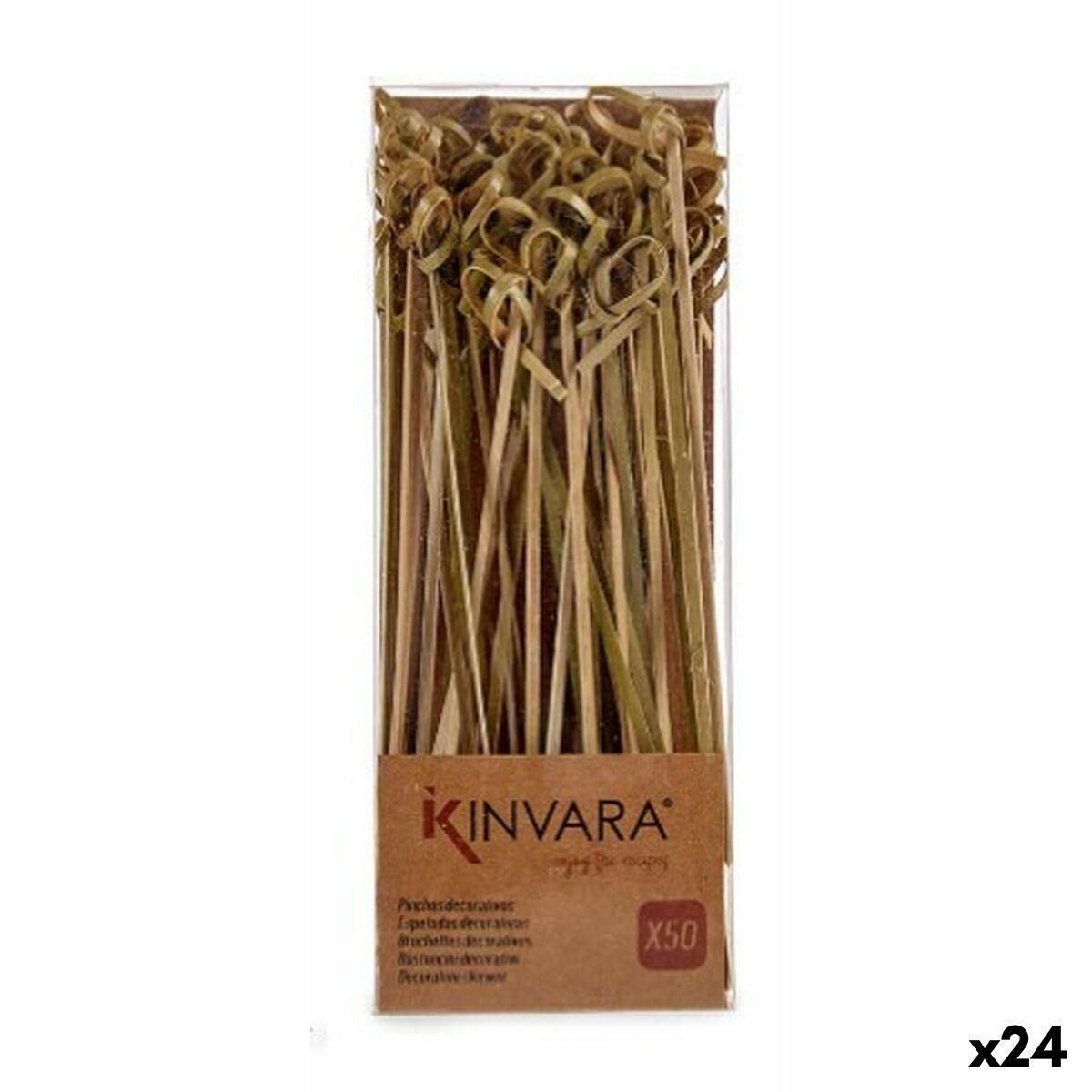 Palillos de Bambú Kinvara Bambú Nudo (24 Unidades)