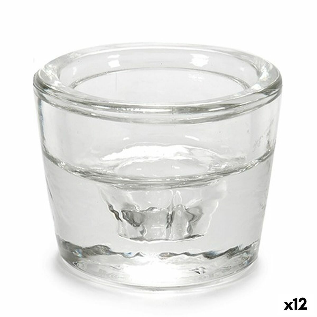 Portavelas Gift Decor Transparente Vidrio 6 x 4,3 x 6 cm (12 Unidades)