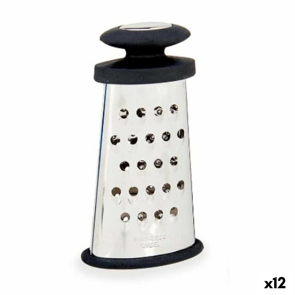 Rallador Kinvara Negro Plateado Plata Acero Inoxidable TPR 9 x 15,5 x 4,2 cm 8,2 x 15,5 x 4,2 cm (12 Unidades)