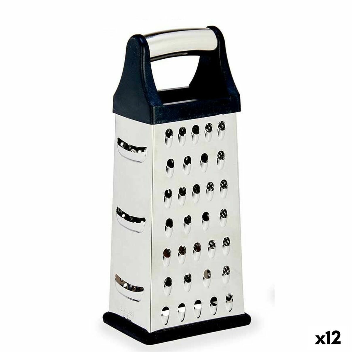Rallador Kinvara Negro Plateado Plata Acero Inoxidable ABS TPR 9,5 x 21,5 x 6,7 cm 9,5 x 22,5 x 6,7 cm (12 Unidades)