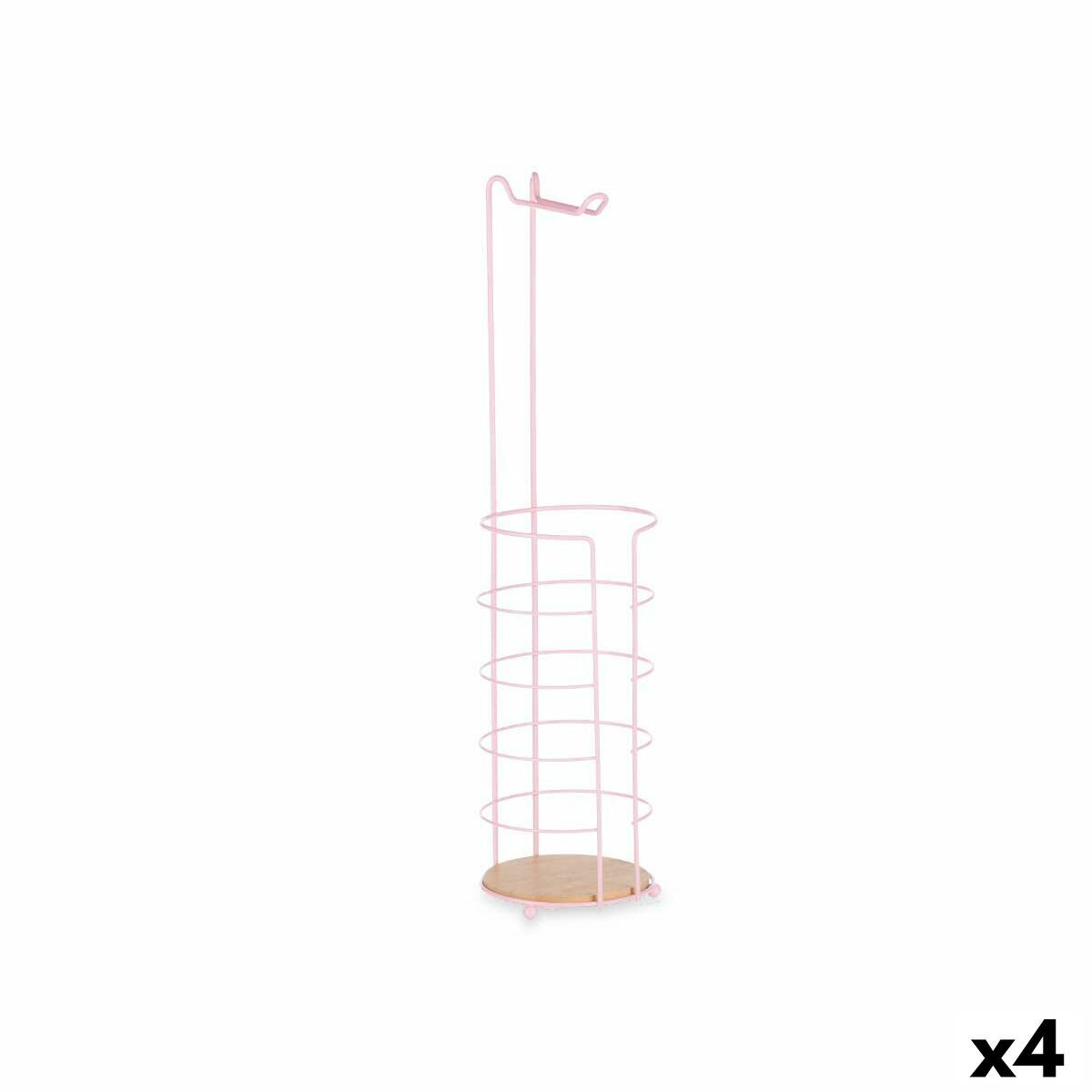Portarrollos de Papel Higiénico Berilo Rosa 16,5 x 63,5 x 16,5 cm (4 Unidades)