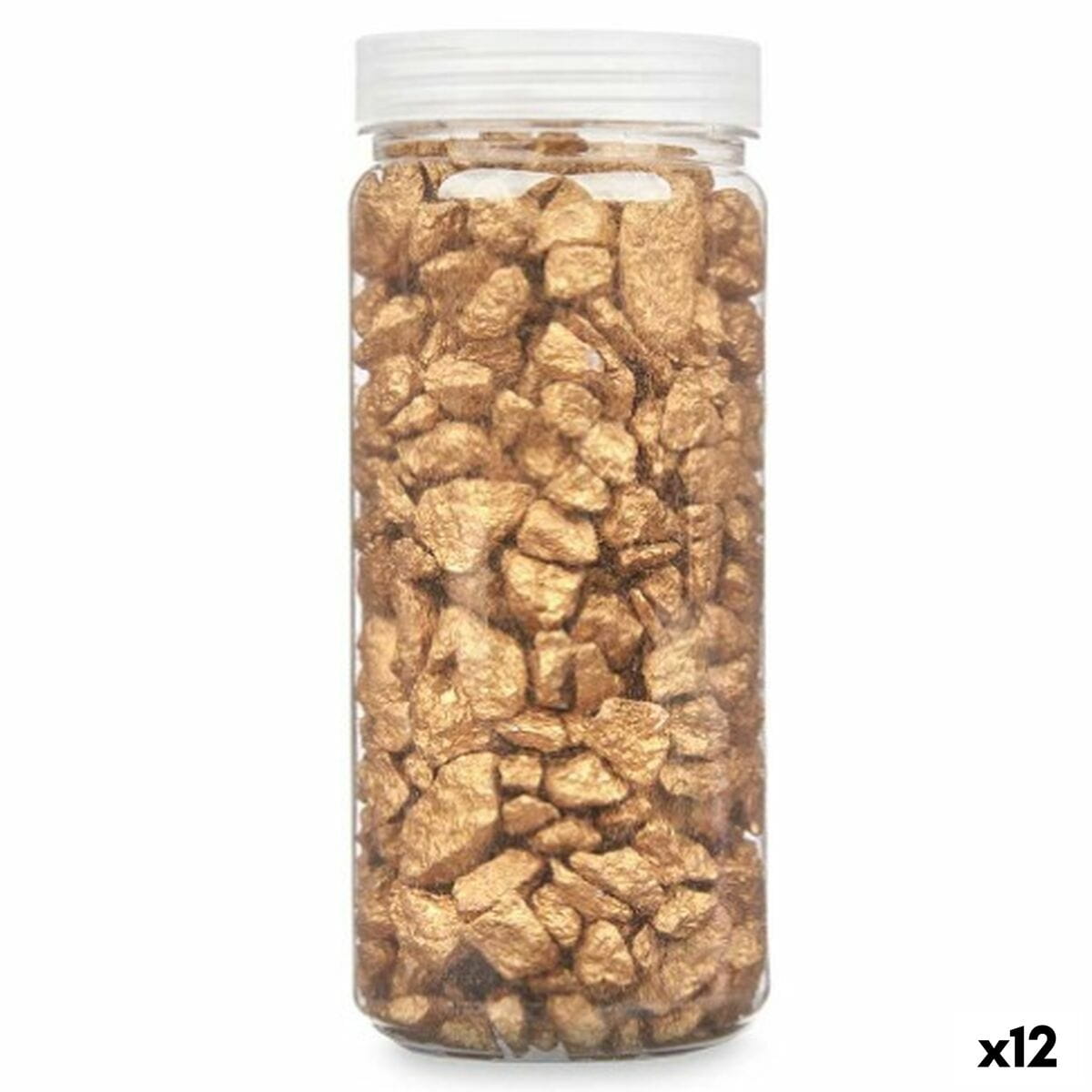 Piedras Decorativas Gift Decor Dorado 10 - 20 mm 700 g 6,2 x 15,3 x 6,2 cm 6,5 x 15,8 x 6,5 cm (12 Unidades)