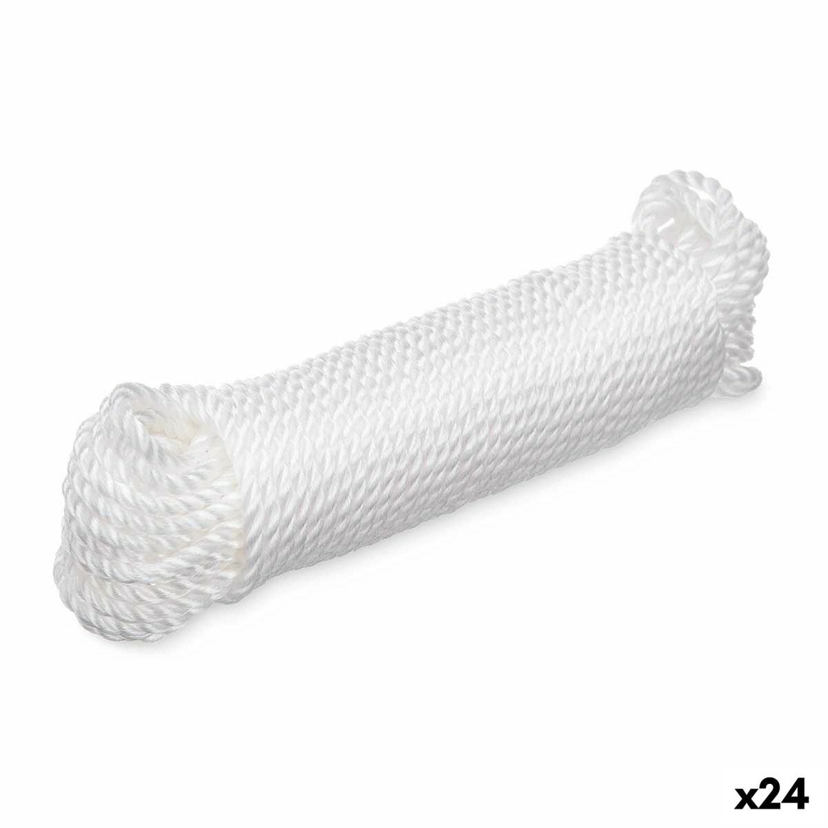 Cuerda para Tender Blanco Plástico 20 m 8 x 24 x 5 cm 5 x 24 x 6 cm 0,6 x 2000 cm (24 Unidades)