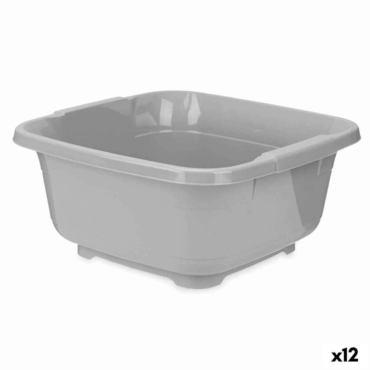Barreño Kinvara Gris Plástico 11 L (12 Unidades)