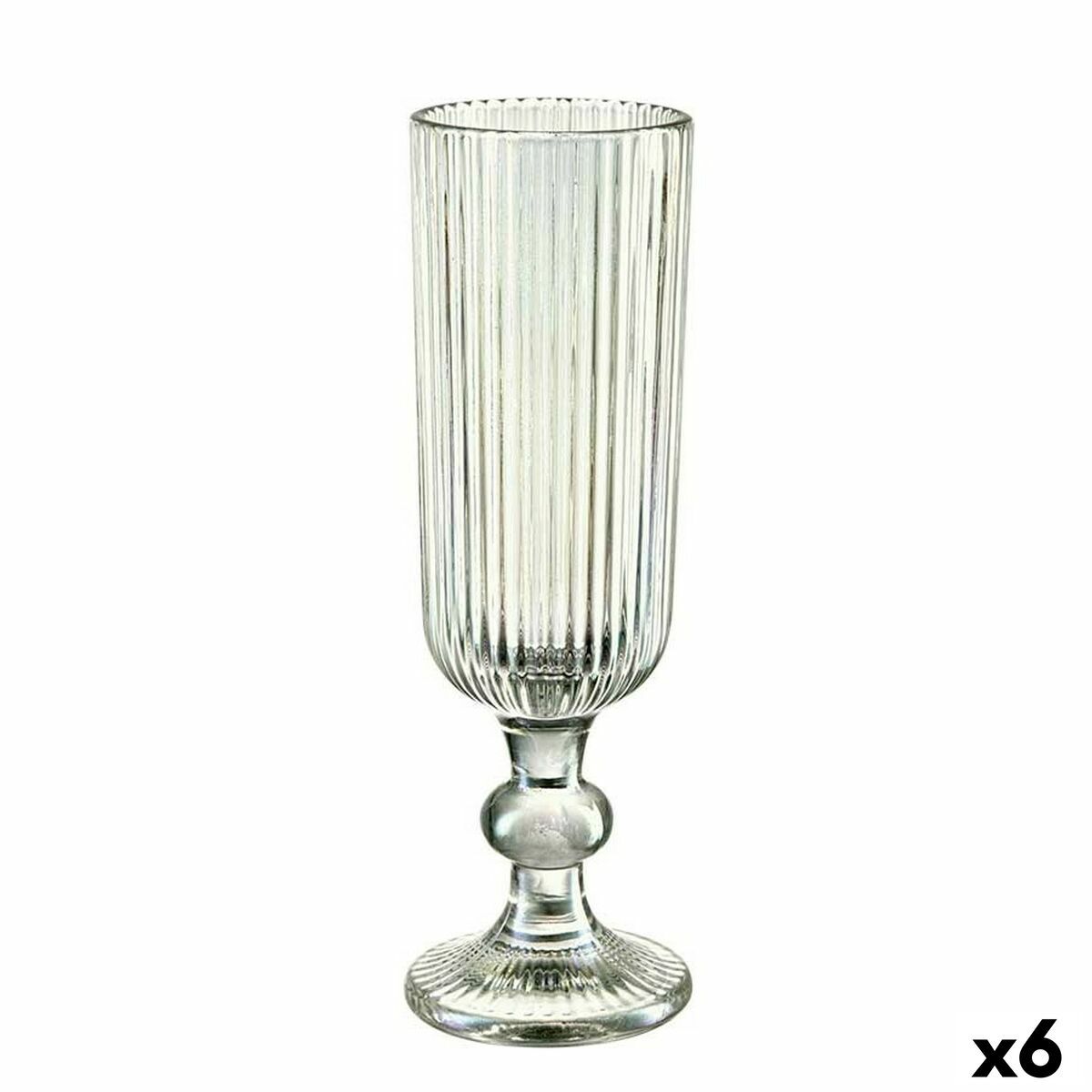 Copa de champán Vivalto Verde Vidrio 160 ml Rayas (6 Unidades)
