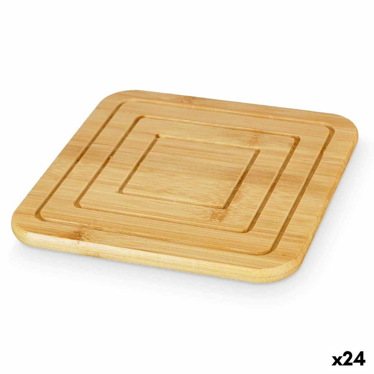 Salvamantel Kinvara Natural Bambú Cuadrado 19 x 1 x 19 cm 18,7 x 1 x 18,7 cm (24 Unidades)