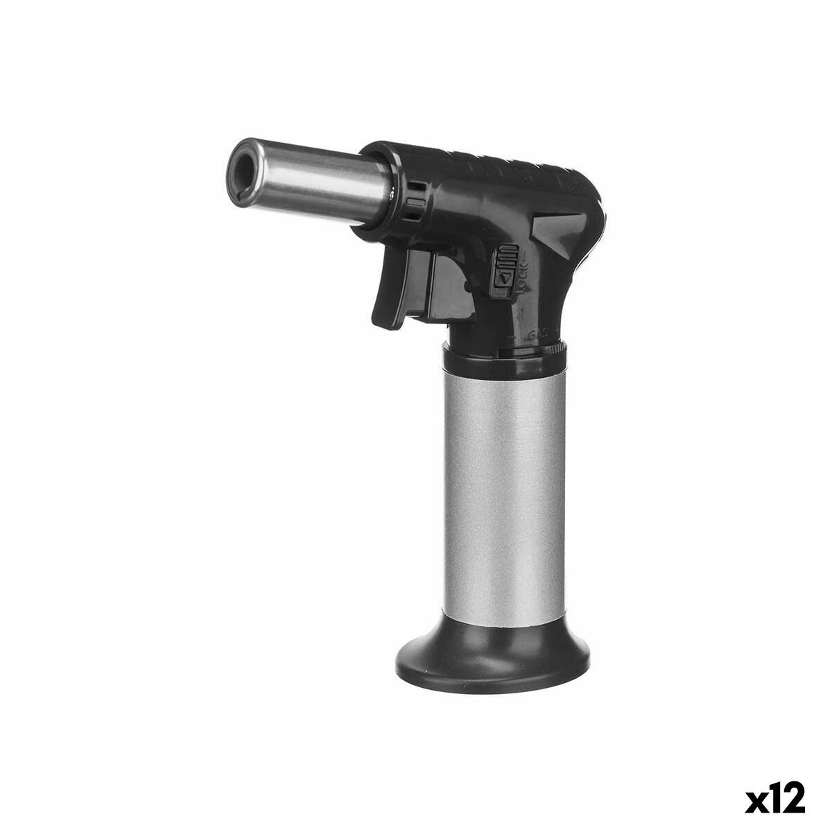 Soplete de Cocina Kinvara Negro Plateado Plata 12 x 15,4 x 5 cm (12 Unidades)