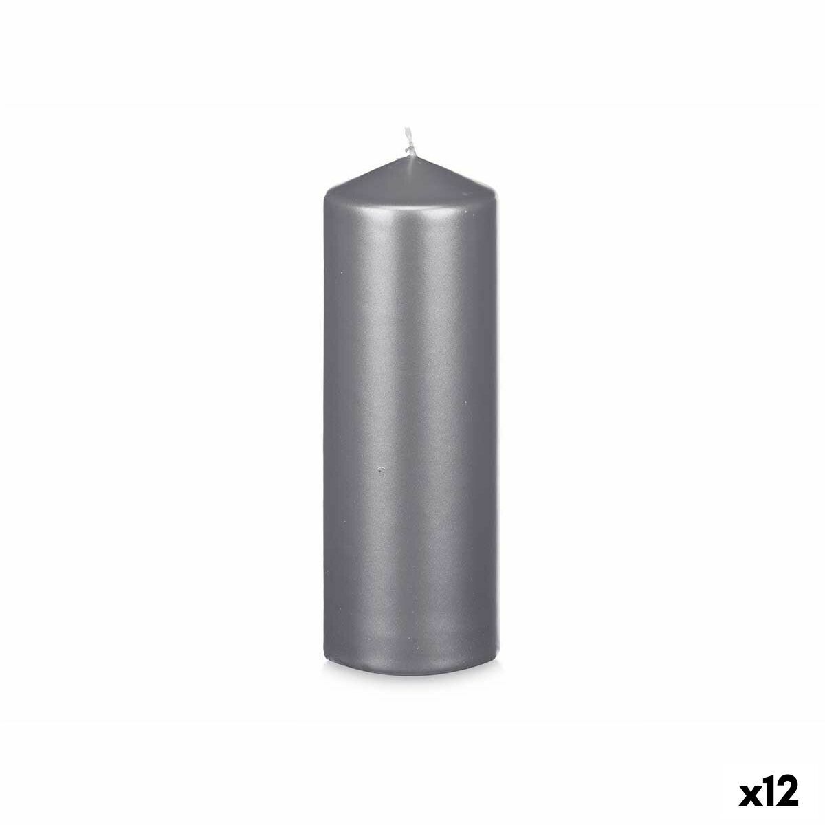 Vela Acorde Plateado 7 x 20 x 7 cm (12 Unidades)