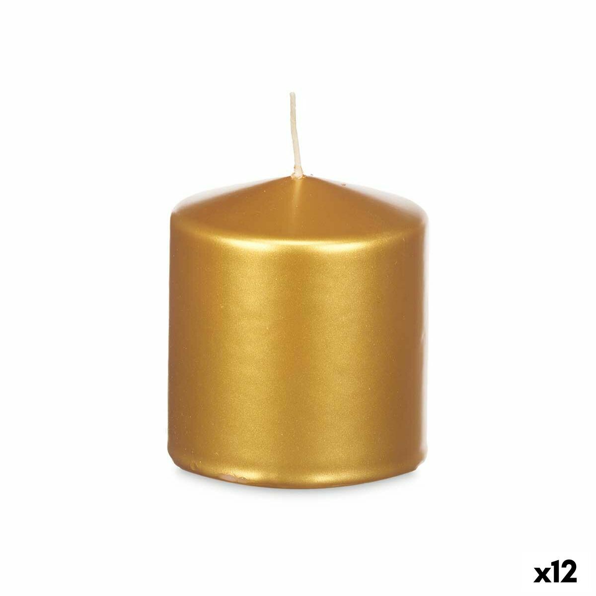 Vela Acorde Dorado 9 x 10 x 9 cm (12 Unidades)