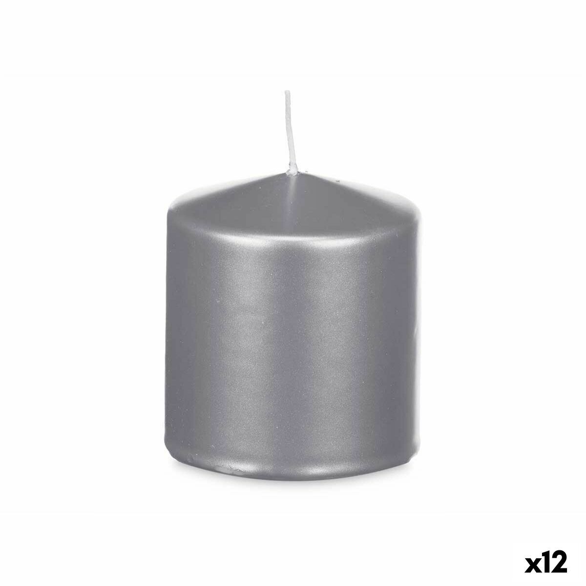 Vela Acorde Plateado 9 x 10 x 9 cm (12 Unidades)