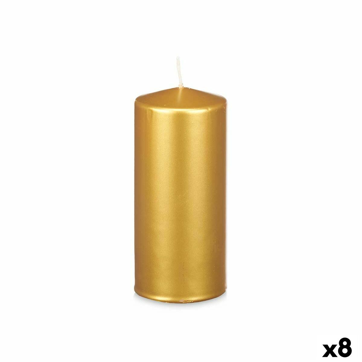 Vela Acorde Dorado 9 x 20 x 9 cm (8 Unidades)