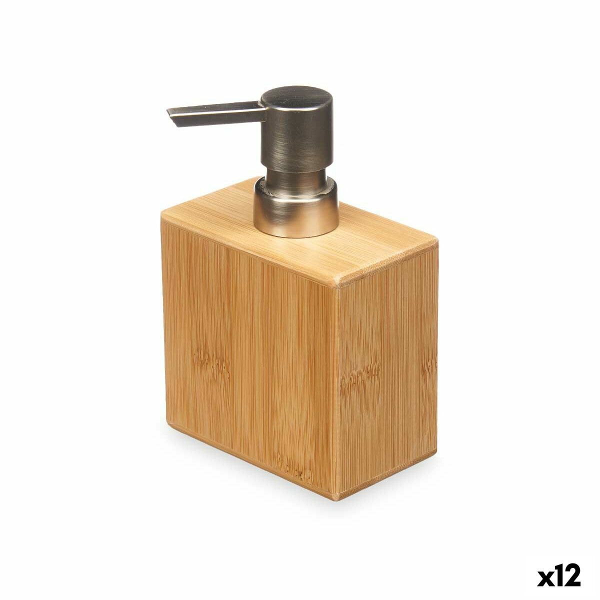 Dispensador de Jabón Berilo Plateado Bambú Plástico 9,7 x 15 x 5,8 cm (12 Unidades)
