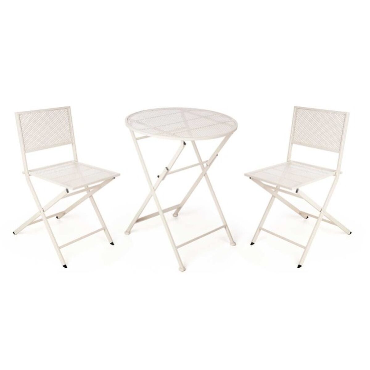 Conjunto de Mesa con 2 Sillas Ibergarden Blanco 96 x 60 x 22,5 cm