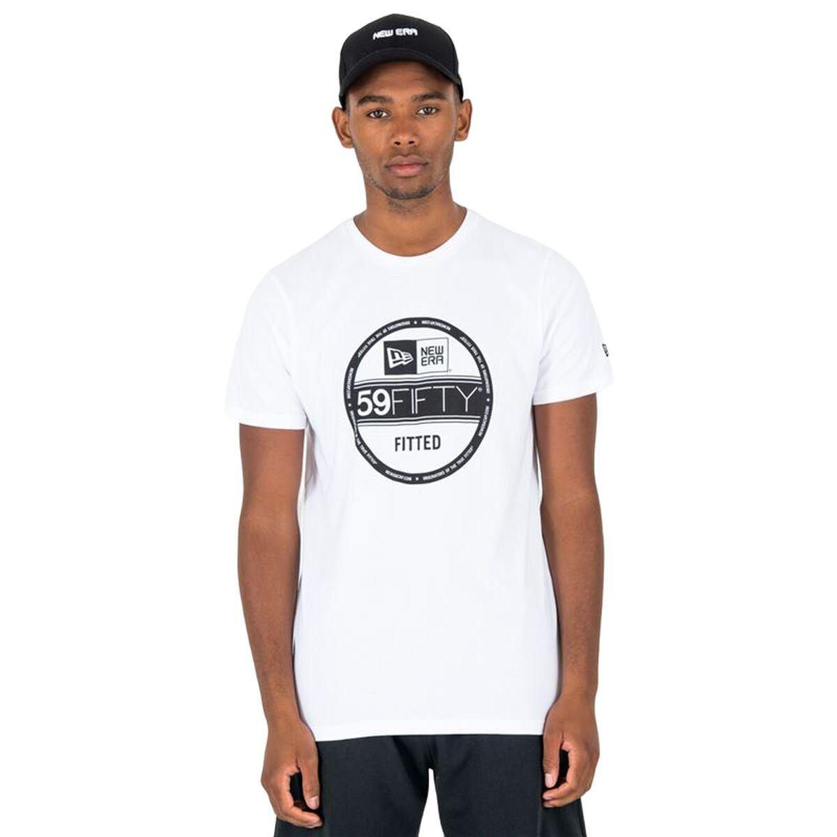 Camiseta de Manga Corta Hombre New Era Essential Visor Sticker Blanco