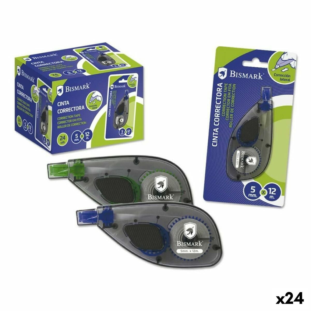 Cinta Correctora Bismark 5 mm 12 m (24 Unidades)