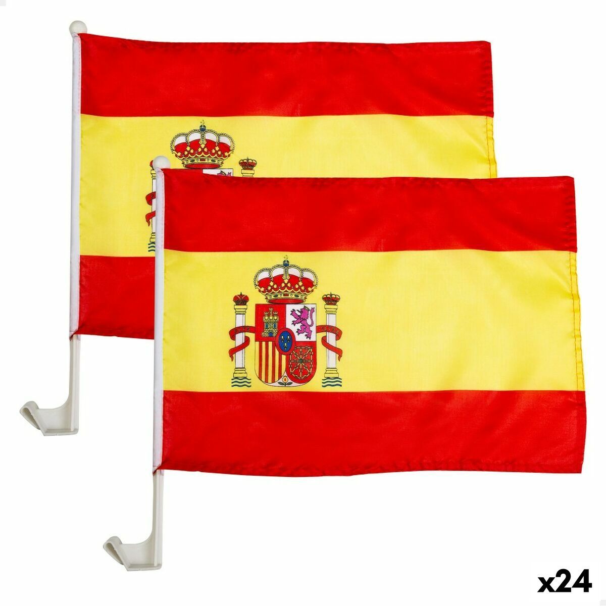 Soporte de bandera para coche Colorbaby 45 x 30 cm España 2 Piezas (24 Unidades)
