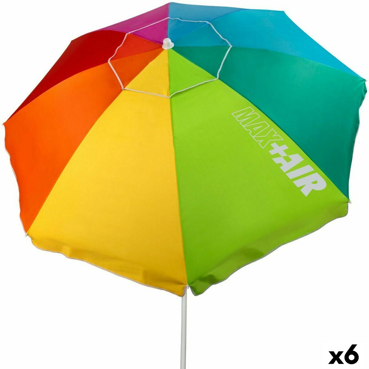 Sombrilla Aktive Multicolor 220 x 215 x 220 cm (6 Unidades)