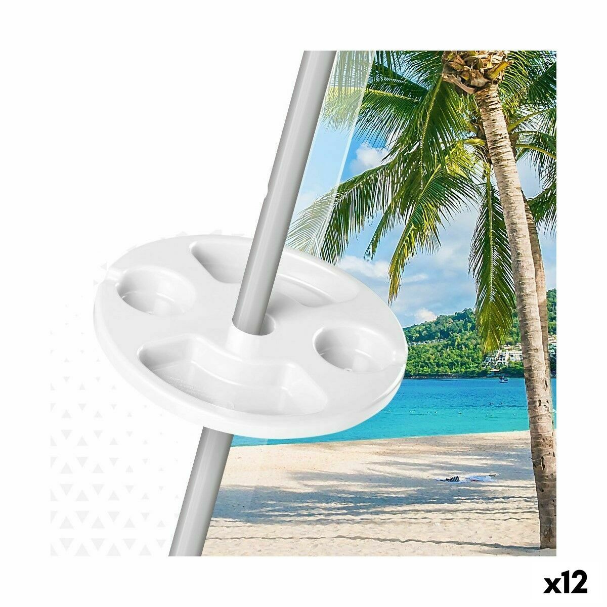 Portavasos para Sombrilla Aktive 29,5 x 8 x 29,5 cm Sombrilla (12 Unidades)