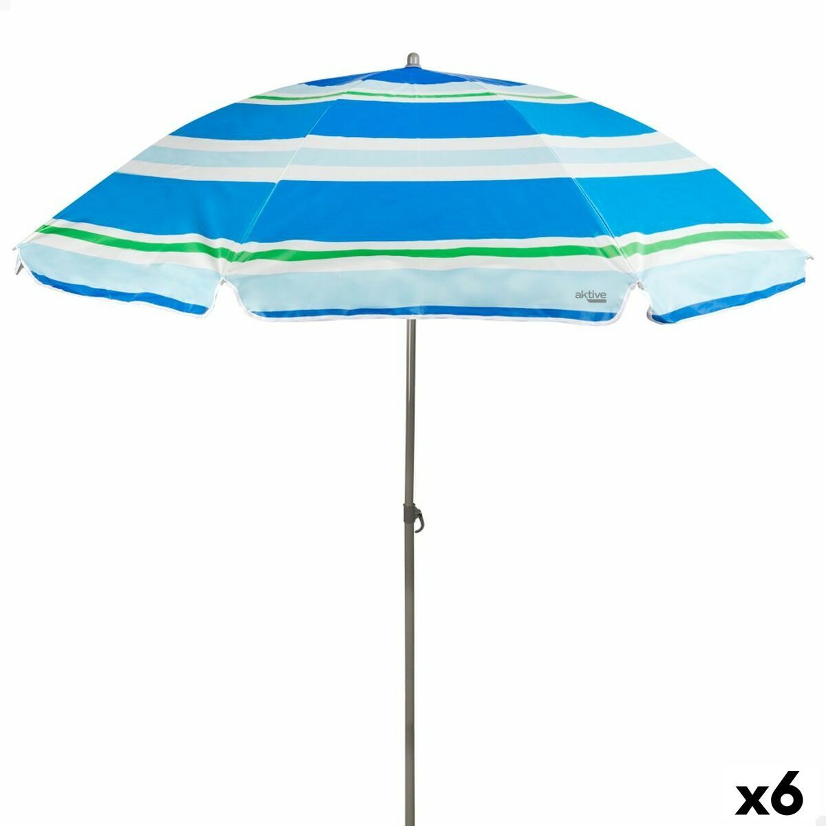 Sombrilla Aktive Azul Rojo Ø 200 cm 200 x 196 x 200 cm UV50 (6 Unidades)