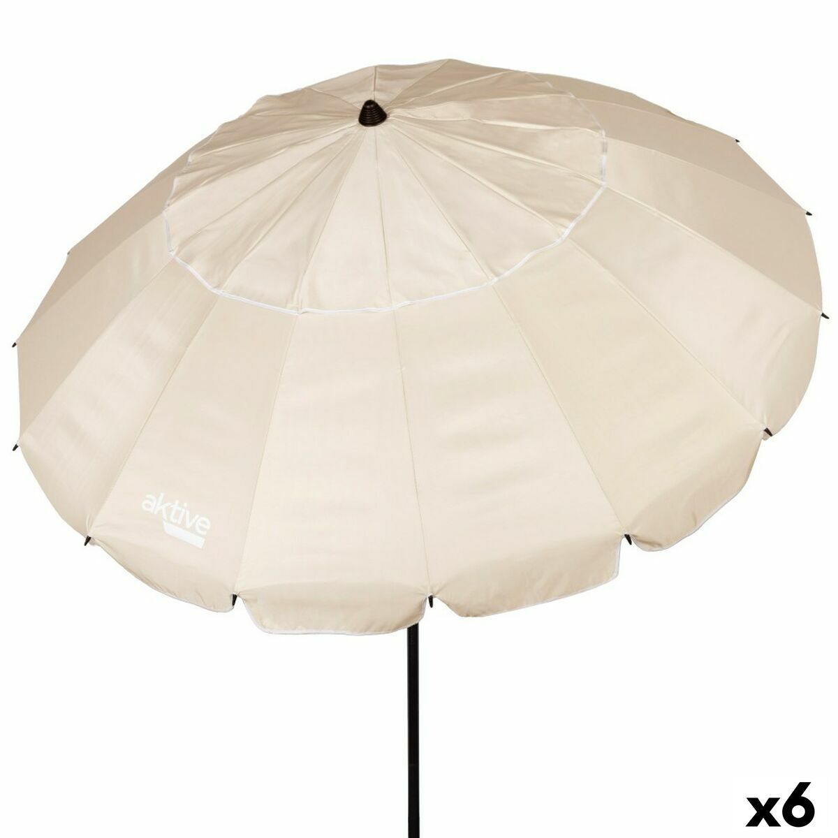 Sombrilla Aktive Crema Aluminio 240 x 235 x 240 cm (6 Unidades)