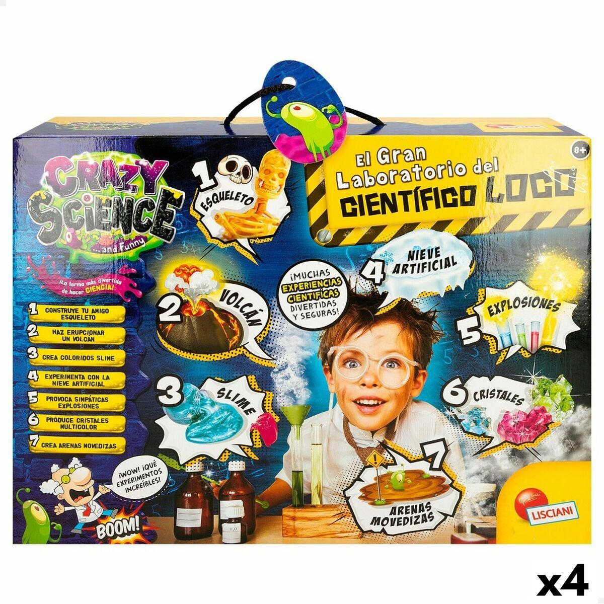 Juego de Ciencia Lisciani Giochi El gran laboratorio del científico loco ES (4 Unidades)