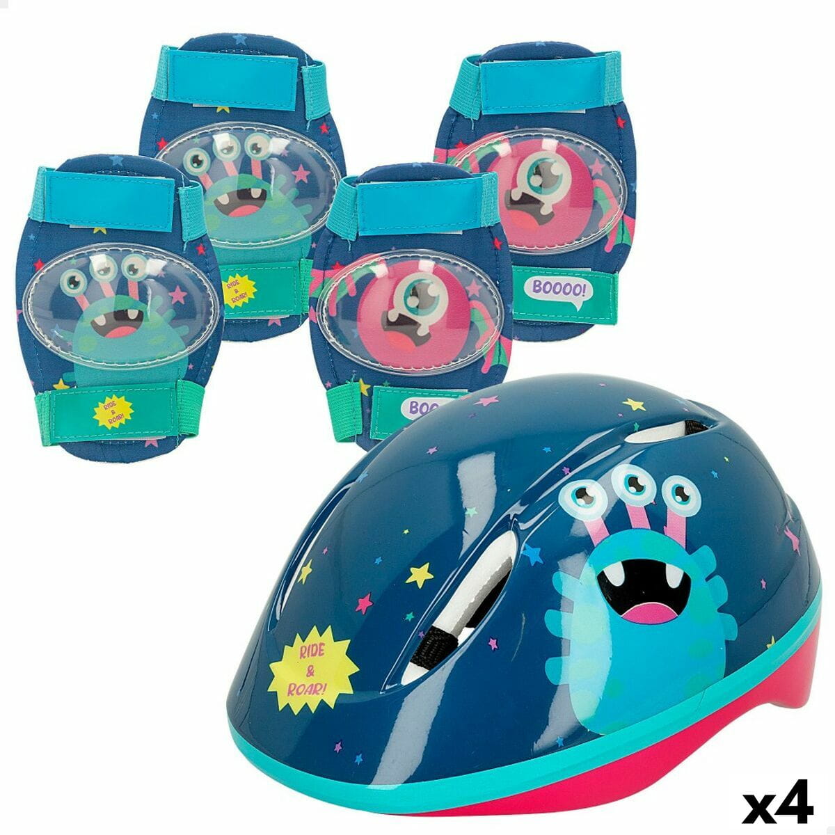 Kit Casco y Rodilleras Colorbaby Monstruo