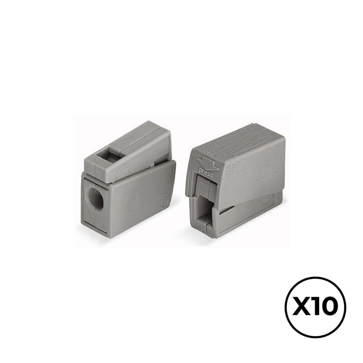 Conector rápido Wago 8 x 20,4 x 15,5 mm 2,5 mm Conexiones x 2 (10 Unidades)