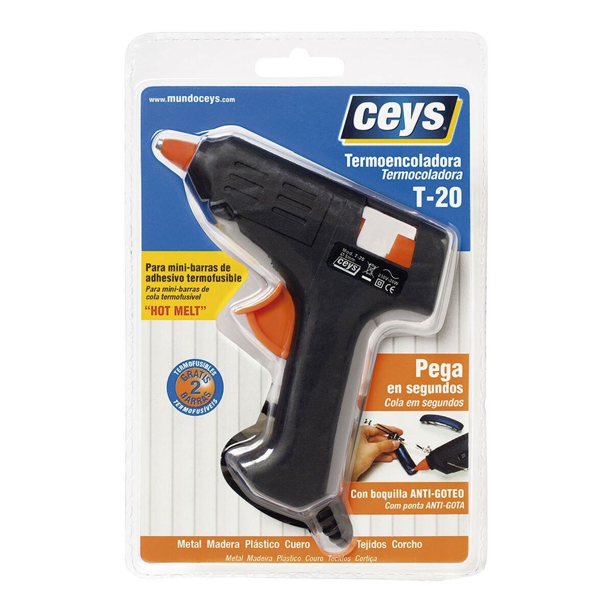 Pistola de silicona Ceys Negro Plástico